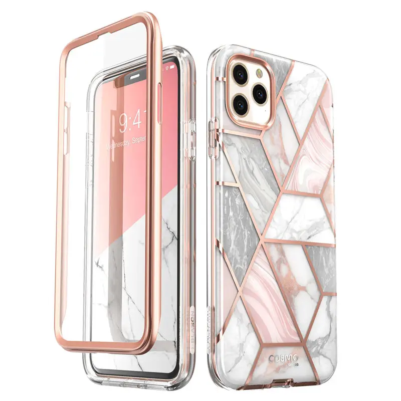 i-Blason For iPhone 11 Pro Case 5.8" (2019) Cosmo Full-Body Shinning Glitter Marble Bumper Case with Built-in Screen Protector waterproof cell phone case