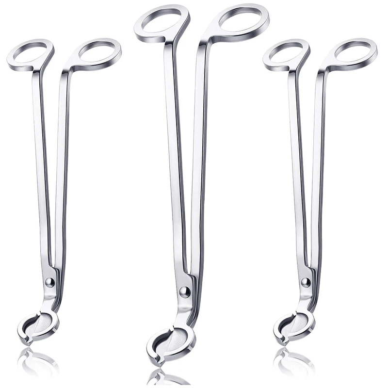 3Pcs Candle Wick Trimmer Clipper Cutter Scissor Tool(Silver) |