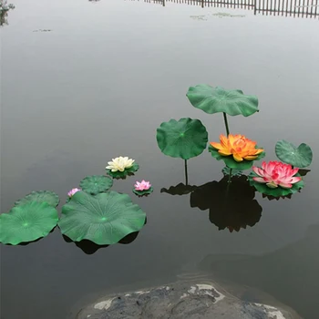 

1PC Artificial Fake Lotus Leaf Simulation Water lily Leaf Floating Flower Garden Pool Pond Plant Ornament Home Decoration