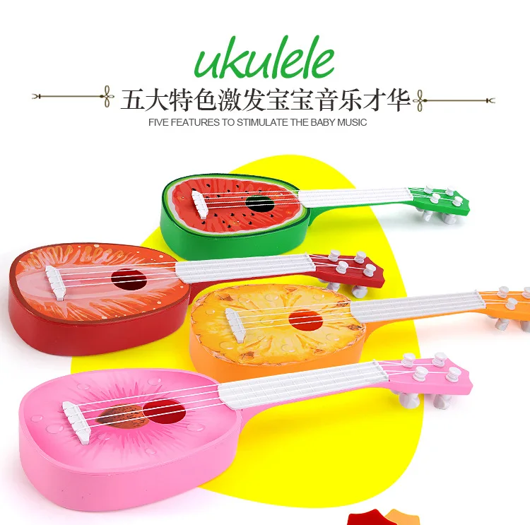 Kakuniao bi Fruit Guitar Ukulele CHILDREN'S Musical Instrument Can Play Fruit Ukulele Guitar