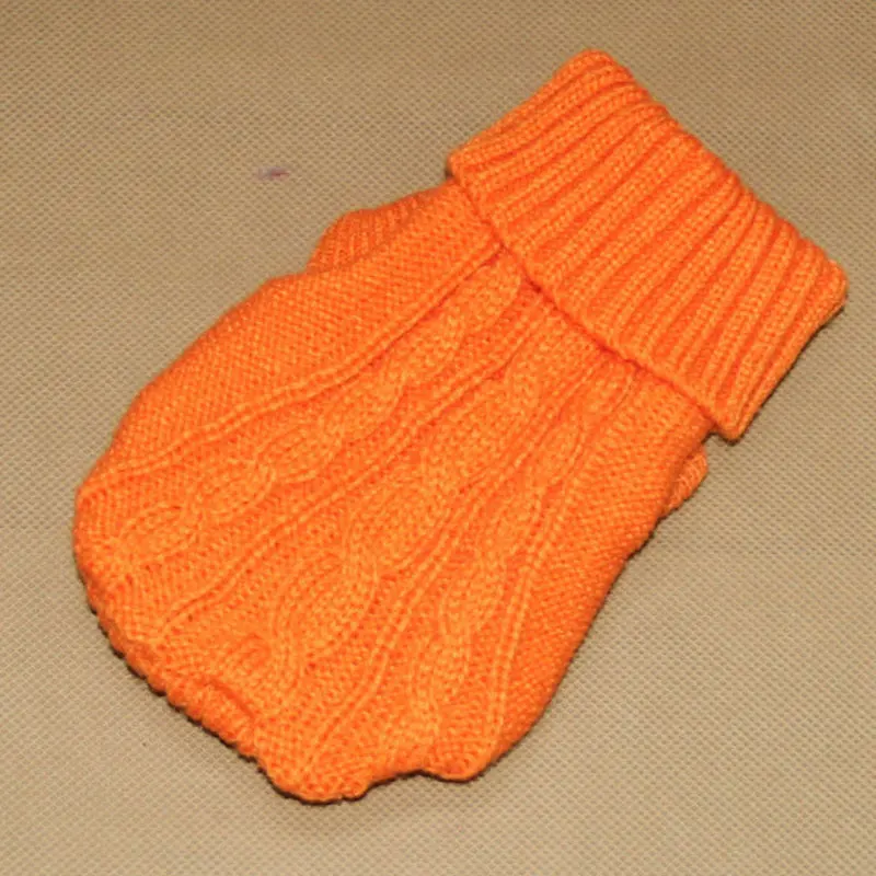 Толстый свитер для собак, теплый осенне-зимний свитер для кошки, объемный цветок, тяга, одежда для собак, однотонный плюшевый мишка - Цвет: orange