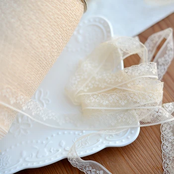 

1M Latest Lace Trim Ribbon Flower Embroidery Lace Fabric 1.5cm Applique Wedding Dress Sewing Accessories Trimmings dentelle LP27