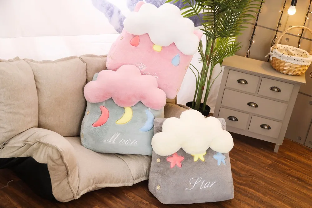 Triangle Sofa Cushion Back Bed Backrest Office Chair Pillow Support Waist Cushion Reading Pillow Home Decor Doll Toy Kids Gift