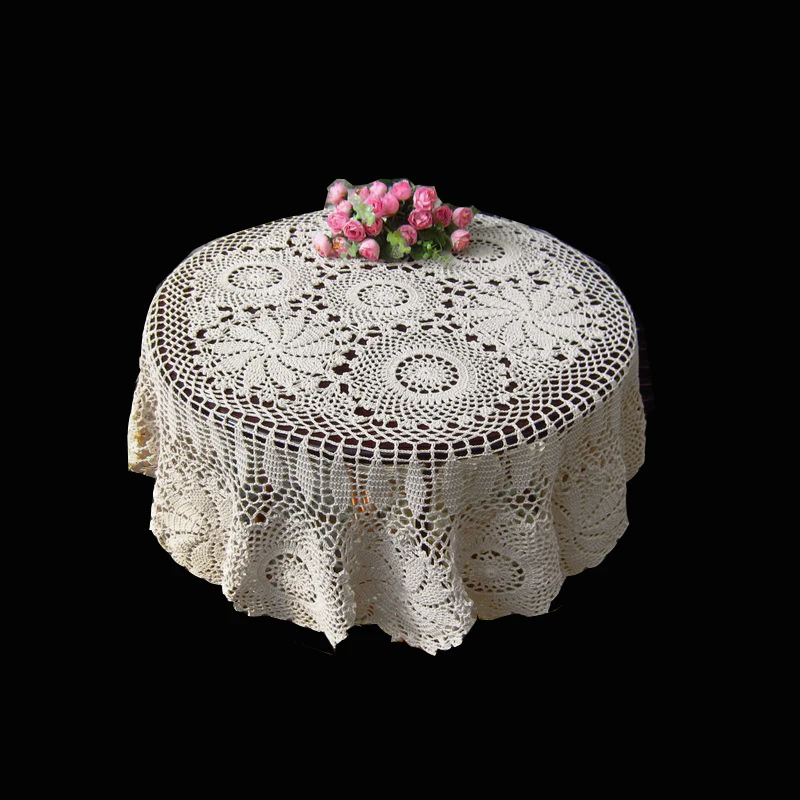 Best Price 127cm Round Shape Hand made Crochet Vintage Knit Retro Decorative Hook Engraving Flower Weaved/Knitted Round Tablecloth Best Price 127cm Round Shape Hand made Crochet Vintage Knit Retro Decorative Hook Engraving Flower Weaved/Knitted Round Tablecloth