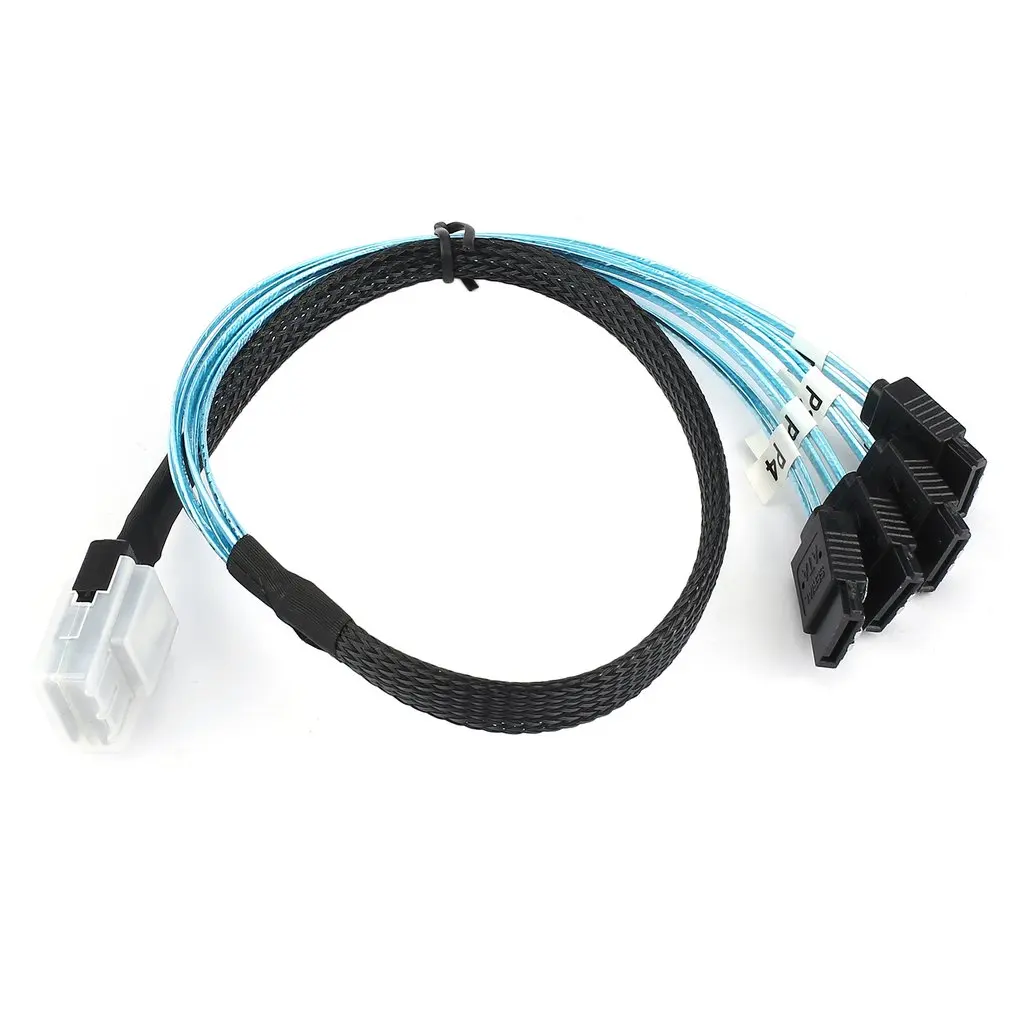 

Mini SAS 4i SFF-8087 36P 36-Pin Male to 4 SATA 7-Pin Splitter Adapter Cable 0.5M Connecter Support for 10 GBPs Band