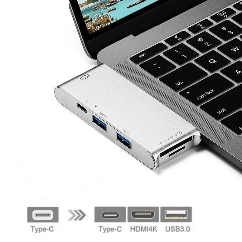 Basix USB C концентратор type C концентратор с HDMI USB 3,0 адаптер зарядка PD порт для MacBook Pro samsung Galaxy S8 huawei P20 Usb-c концентратор