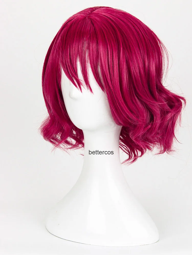 Akatsuki no Yona парики для косплея короткие розово-красные кудрявые термостойкие синтетические волосы парик+ парик колпачок