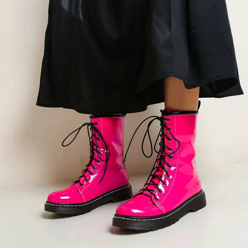 flat tie up boots