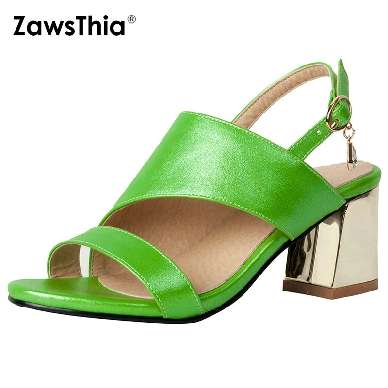 green gladiator heels
