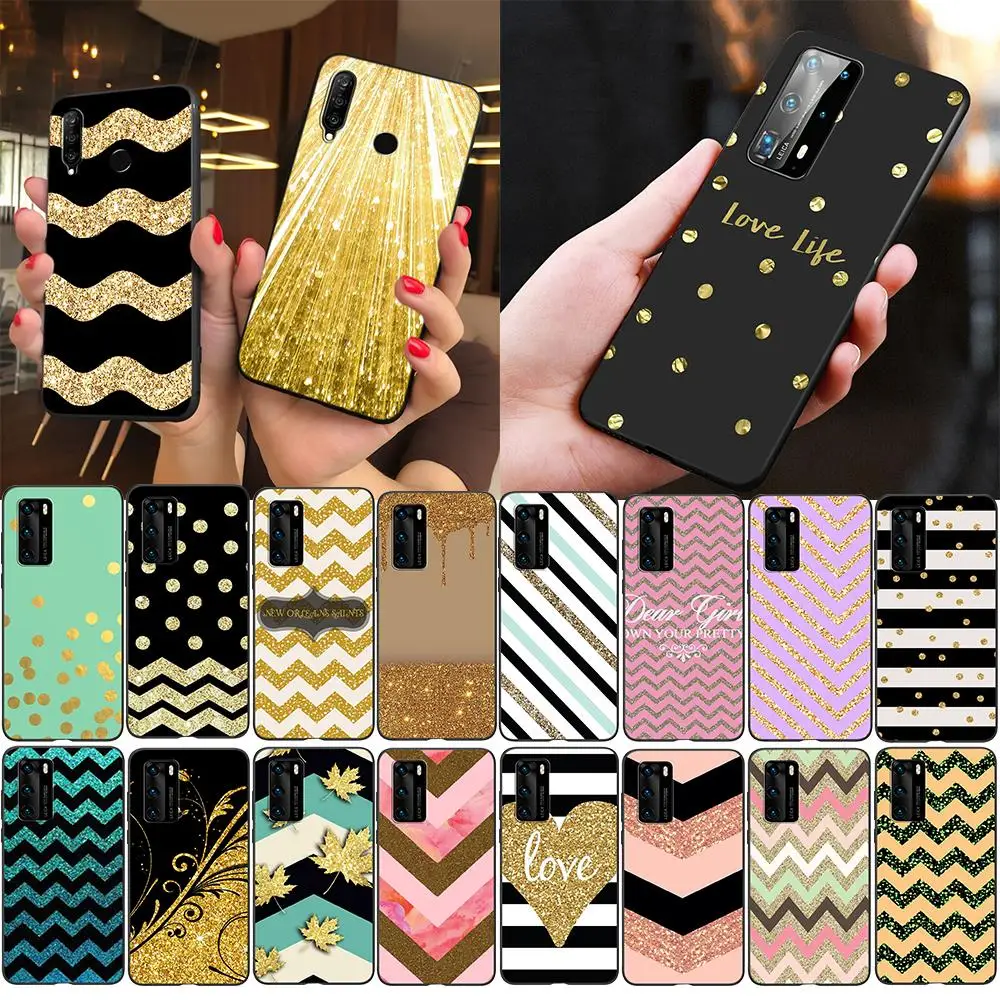 Z85 Золотой Розовый Черный Блестящий Мягкий силиконовый чехол в горошек с волнами