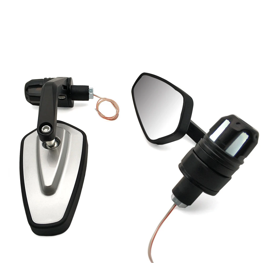 Для Suzuk GS1000 GS500E GSX250 GSX550 GSX1250 GSX1400 мотоциклетные зеркала аксессуары с светодиодный светильник указателя поворота - Цвет: sliver