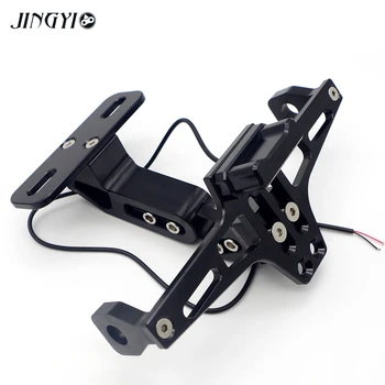 

CNC Motorcycle License Plate Holder Moto Rear Tidy Bracket With Led Lamp For honda dio 18 ybr 125 yamaha t max 500