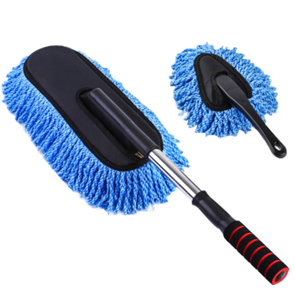 Car Duster, Multipurpose Microfiber Wash Brush Vehicle Interior and Exterior Cleaning Kit with Extendable Handle for Car or Home