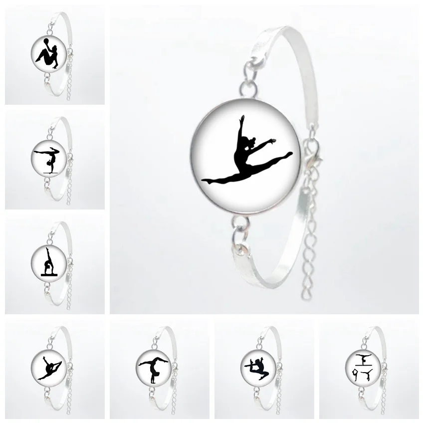 

New Gymnast Bracelet Charm Ballet Dancer Dome Glass Bracelet Gift Dancer Memorial Gift