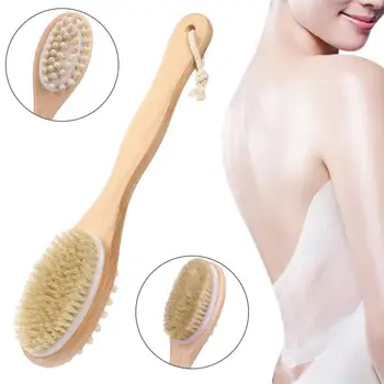 

Wooden Back Brush Bathroom Body Brushes Long Wooden Handle Exfoliating Natural Tool Bristles Brushes Massage Shower Bath C5R4