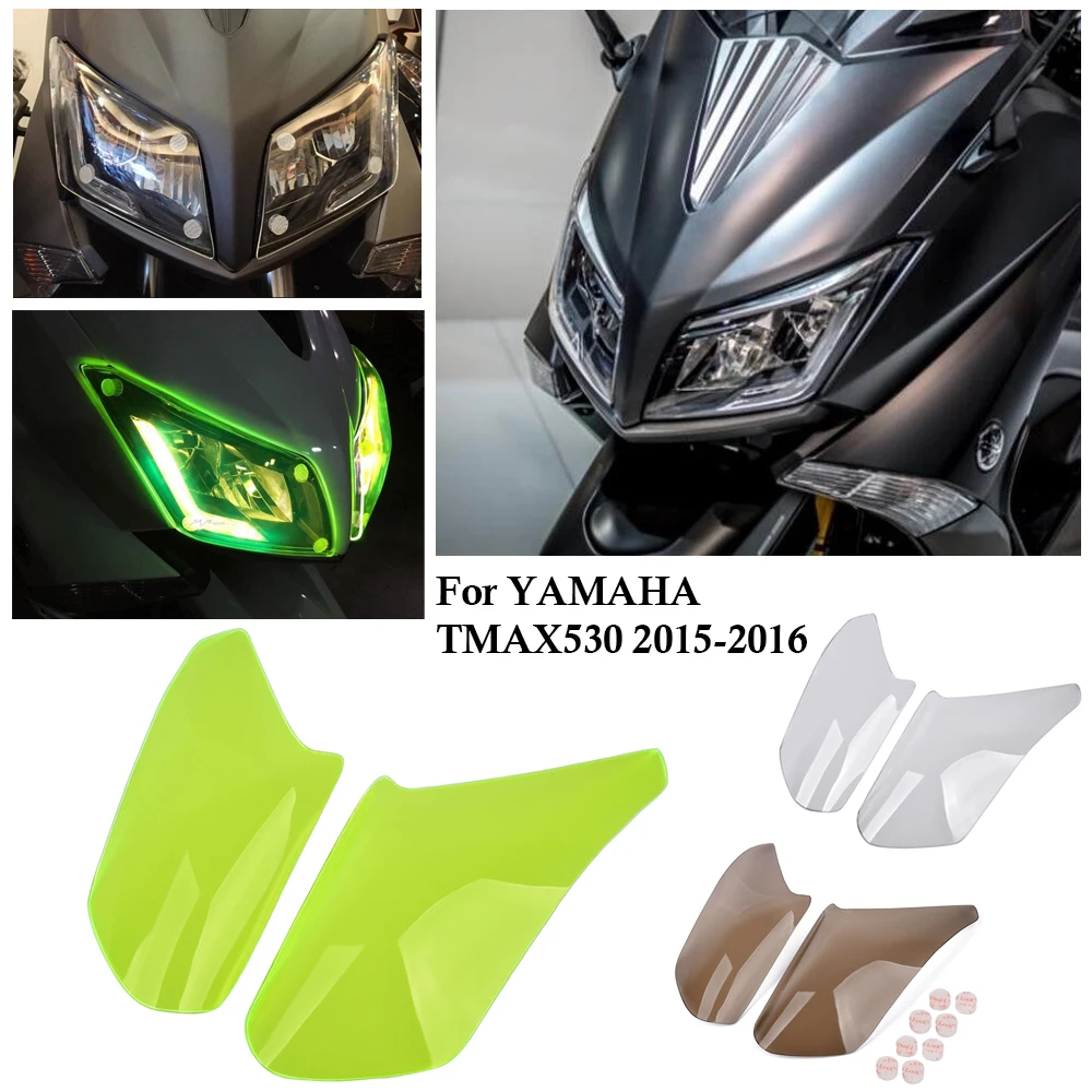 

Motorcycle Headlight Screen Guard Lens Cover Protector For Yamaha TMAX530 TMAX 530 TMAX-530 2015 2016 Clear Green Brown Velcro