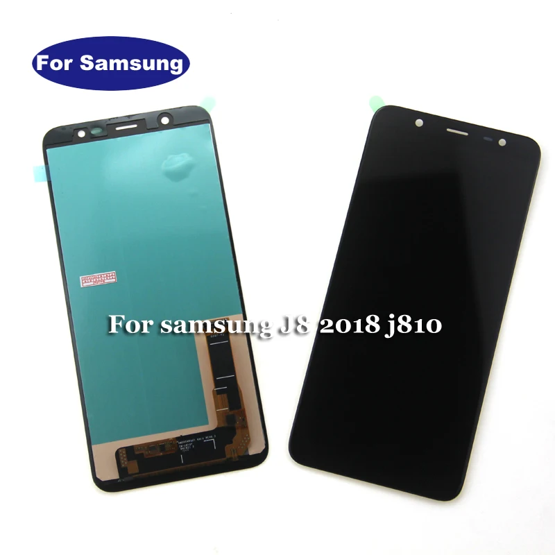 AMOLED LCD для Samsung J8 2018 J810 экран сенсорный дигитайзер сборка|Экраны мобильных