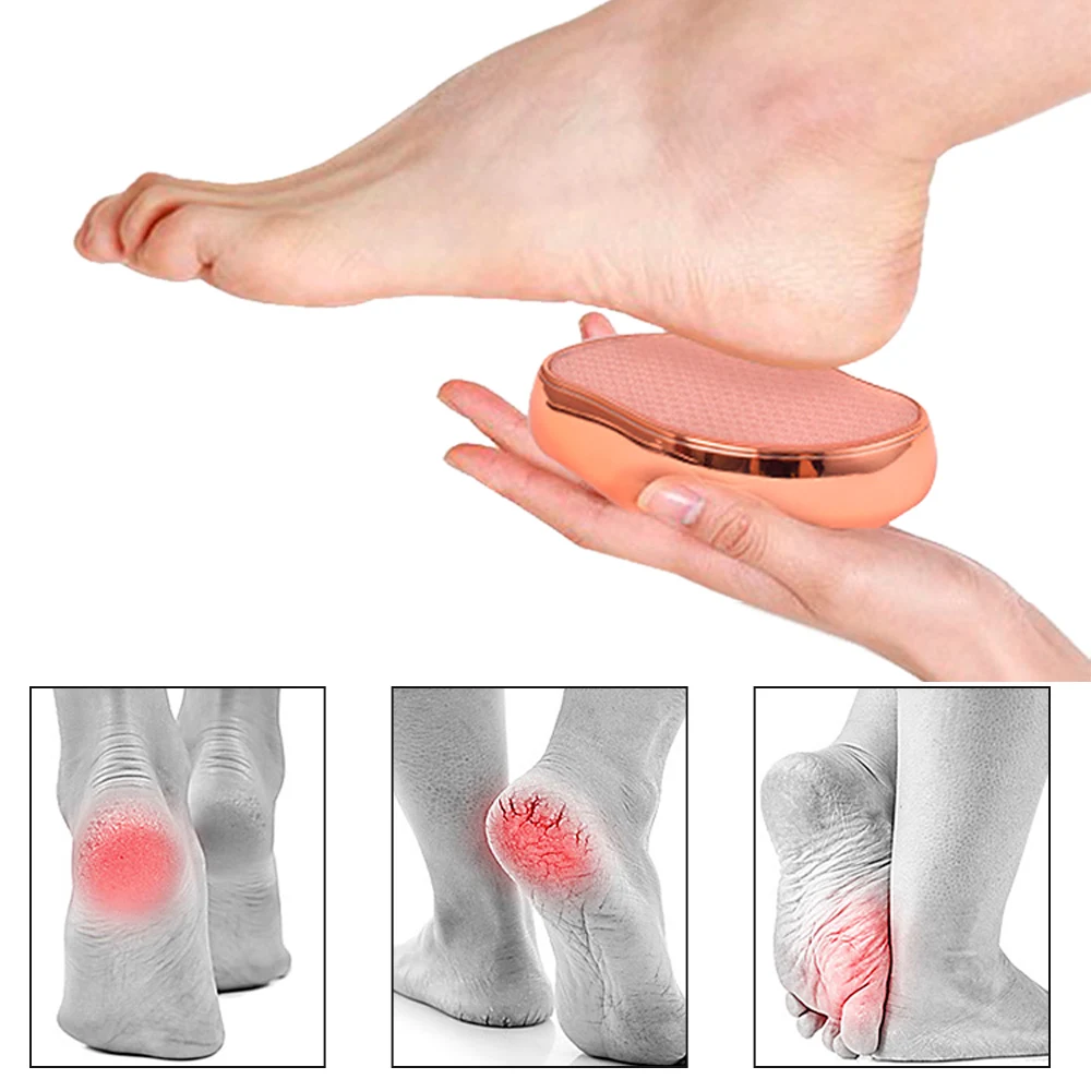 2 In-1 Nano Crystal Glass Foot File Heel Scraper & In Shower Foot Scrubber  Dead Skin Remover Pedicure Foot Buffer For Soft Feet - AliExpress