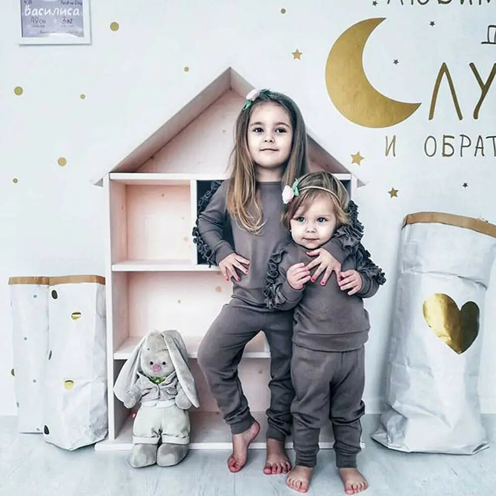 Одежда Pudcoco для новорожденных девочек однотонные Топы с длинным рукавом и