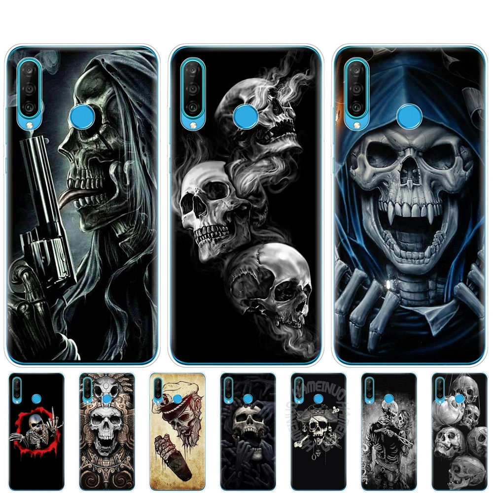 silicon phone cover case for HONOR 20 lite view 30 v pro huawei honor 20S 9A 9C 9S 9X Premium 7s 8a Horror Skull | Мобильные