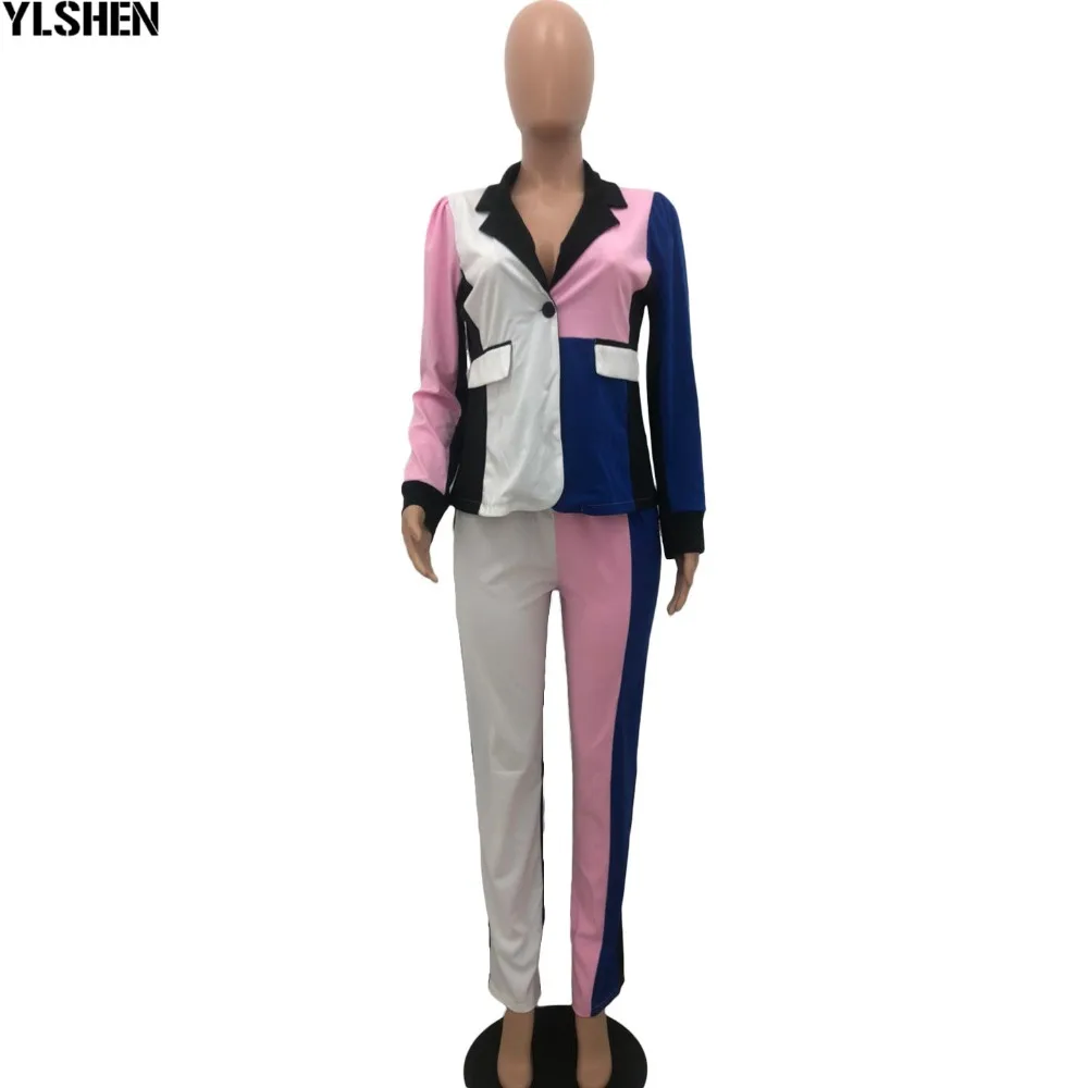 African Women Sets Print Long Sleeve Blazer Jacket Pants Suits Office Lady Elegant 2 Piece Set Business Outfits Africa Clothing 45