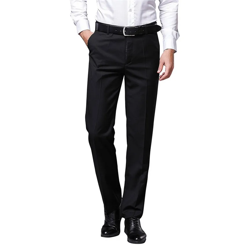Black KLV брюки мужские модные новые стильные брюки однотонные брюки для самообработки брюки деловые повседневные брюки - Цвет: Black