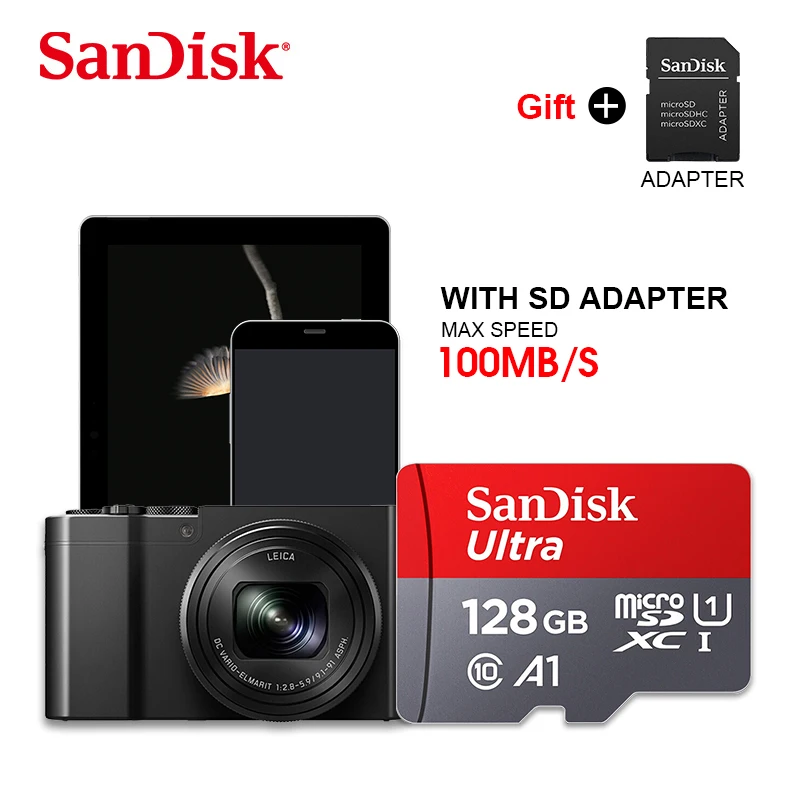 SanDisk Ultra Micro SD карта 128 Гб 64 Гб 32 Гб 16 Гб карта памяти 200 ГБ 256 Гб класс 10 UHS-1 флэш-карта A1 98 м/с Micro TF/SD карта