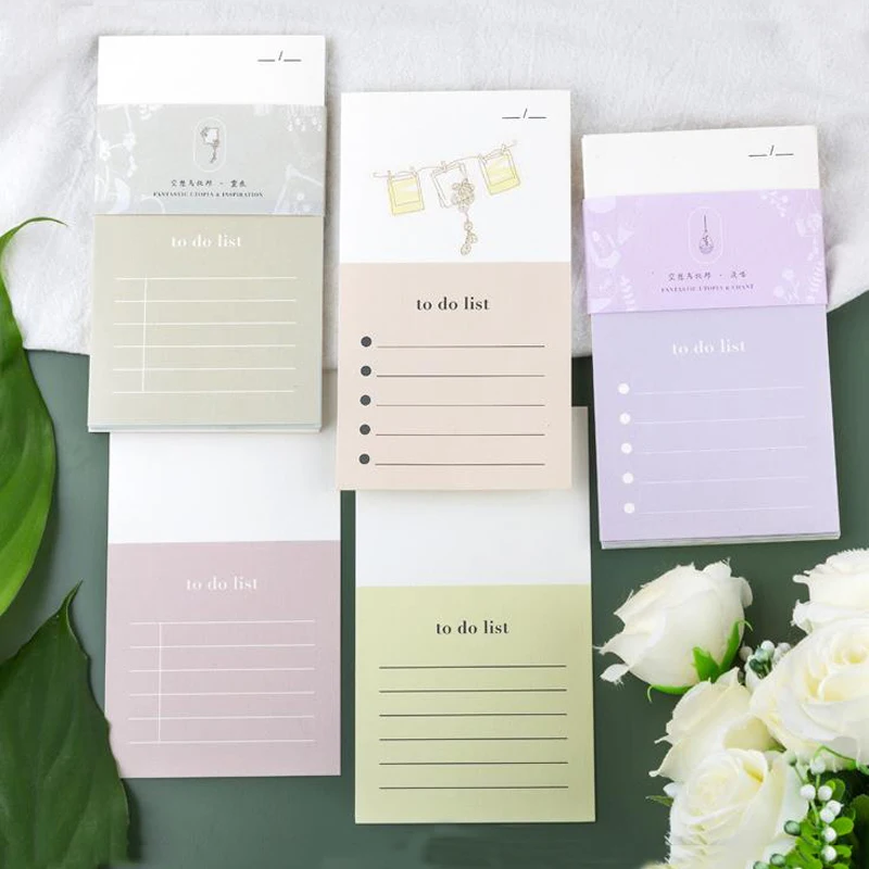

1 Pcs Cute Fantasy Series Paper Sticky Notes To Do List Memo Pads Diary Stationary Scrapbooking Flower N Times Students Gifts