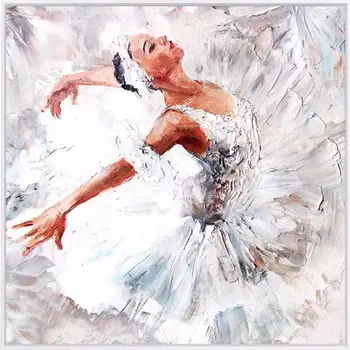 

Ballet Dancer Hand Painted Painted Modern Abstract Palette Knife Oil Painting On Canvas Wall Art For Living Room Home Decoration