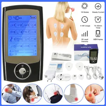 

Ten Unit 16 Modes-Electric Stimulation Massage Muscle Therapy Pain Relief Adjustable Lightweight LCD Display Silver Grey Compact