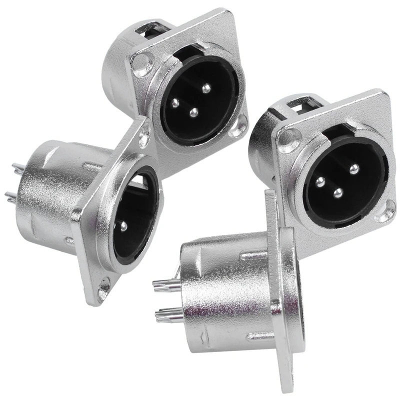 8 шт. в упаковке XLR Jack 3 Pin-panel Mount Jack серии D: 4 шт. женский размер XLR-F и 4 шт. мужской размер XLR-M
