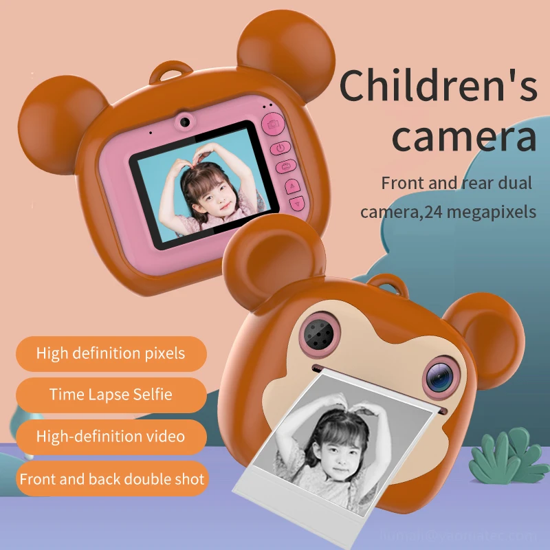 

Cute Kids Camera Instant Print Camera for Children 1080P HD Video Photo Camera Toys Birthday Christmas Children's day Gift