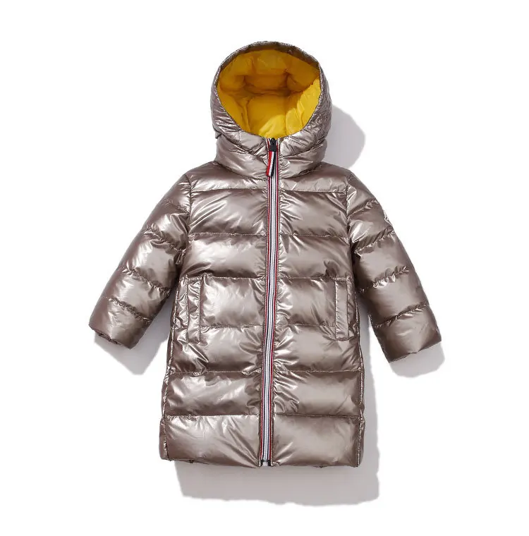 Г. Новая белая куртка-пуховик для девочек От 3 до 11 лет уличная верхняя одежда для детей милое зимнее Золотое сверхлегкое длинное пальто для мальчиков - Цвет: Золотой