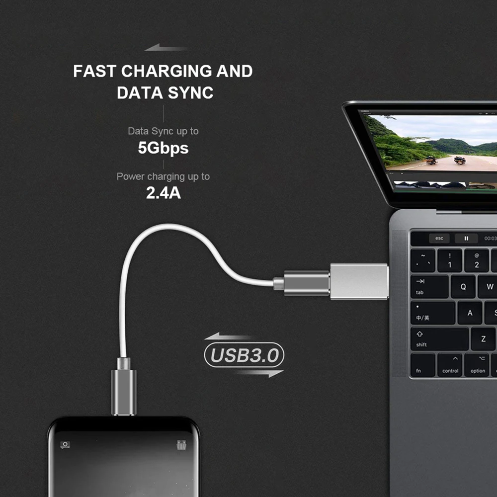 KEBIDU внешний к type C Женский OTG разъем адаптер USB 3 0 Мужской кабель 1 Тип мини для