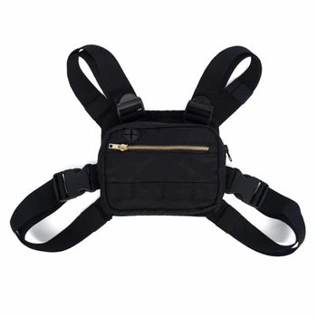 

Convenient Balck Men Chest Bag Outdoor Tactical Streetwear Vest Chest Rig Bags Women Functional Waistcoat Chest Pack