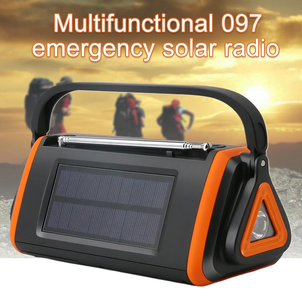 Dynamo Emergency Radio Power Bank LED Screen Solar Powered Portable Electric Multifunctional Flashlight Hand Crank USB Charger