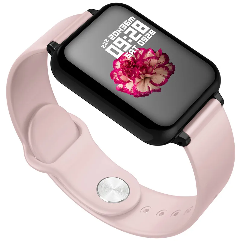 B57 Смарт-часы для мужчин и женщин водонепроницаемые спортивные для IOS Android фитнес-трекер монитор сердечного ритма функции кровяного давления - Цвет: Розовый