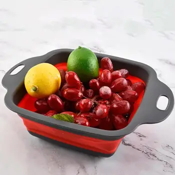 

Retractable PP Drain Basket Fruit Vegetable Washing Colander Non-slip Bottom Insulated Handle Kitchen Storage Tool