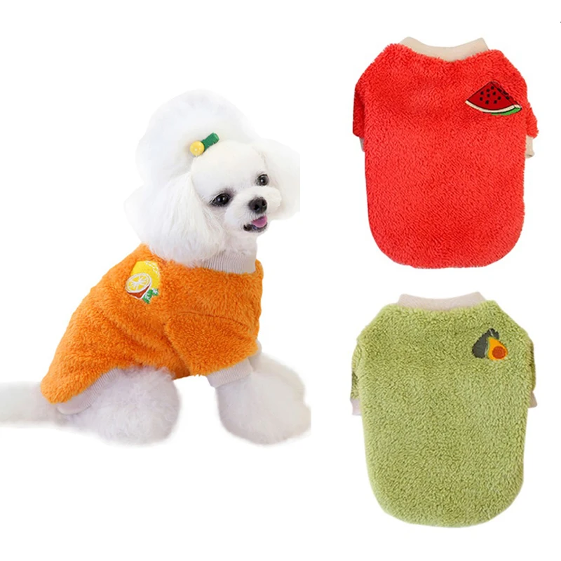 

Pet Cat Dog Sweater Pullover Winter Warm Dog Clothes Puppies Cute Fruit Pattern Sweater For Small & Medium Dogs Chihuahua