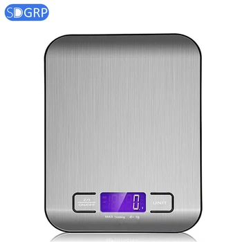 

22LB/10kg Electronic Kitchen Scale Digital Food Scale Stainless Steel Weighing Scale LCD Display High Precision Measuring Tools