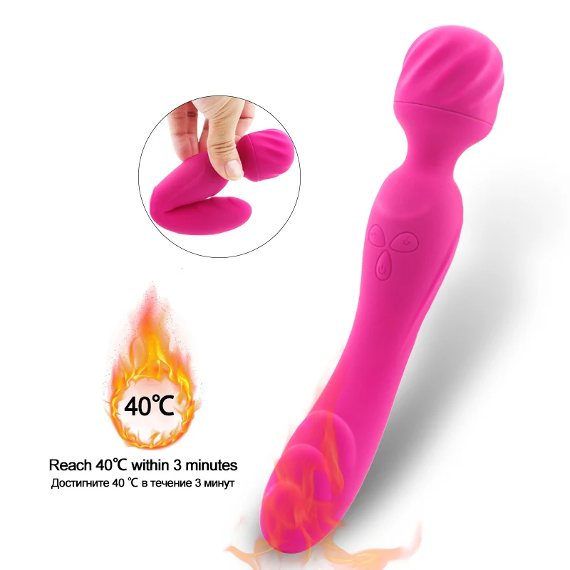 Нагревательный двойной вибратор AV волшебная палочка массаж секс-игрушки для