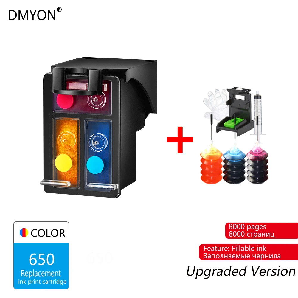 650 Color Upgrade DMYON 650XL Compatible Ink Cartridge for Hp 650 XL for Deskjet 1015 1515 2515 2545 2645 3515 3545 4515 4645 Printer Cartridges - Цвет: 650 Color Upgrade