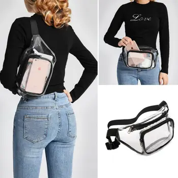 

Women PVC Waist Fanny Pack Jelly Belt Bag Pouch Travel Hip Bum Bag Purse