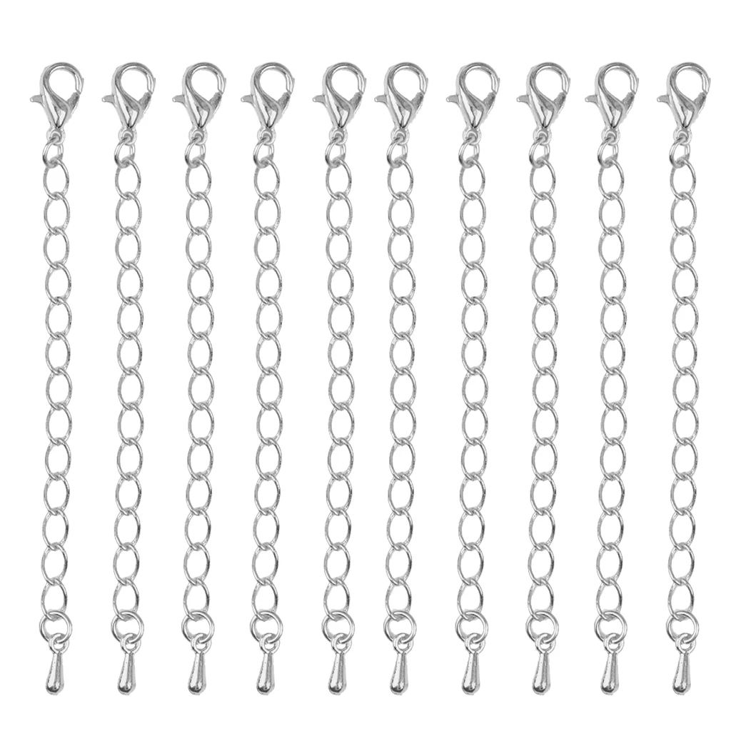 10pcs 2 Colors Extension Link Necklace Chain Extenders Women Girls Necklace Bracelet Jewelry Findings DIY Accessories 75mm 