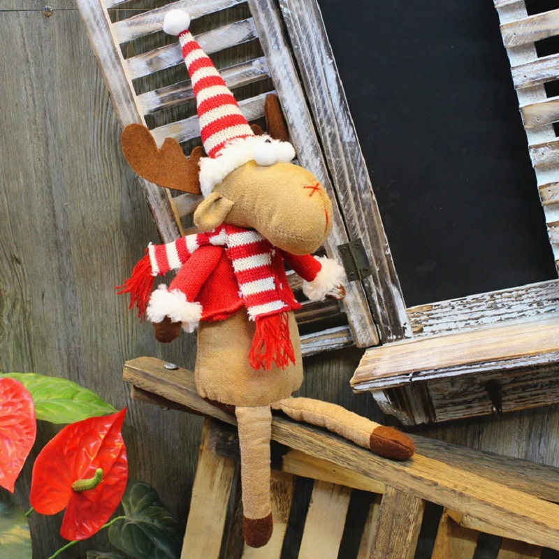 Christmas home decoration articles retractable plush elk doll handmade exquisite luxury elk decoration Christmas decorations