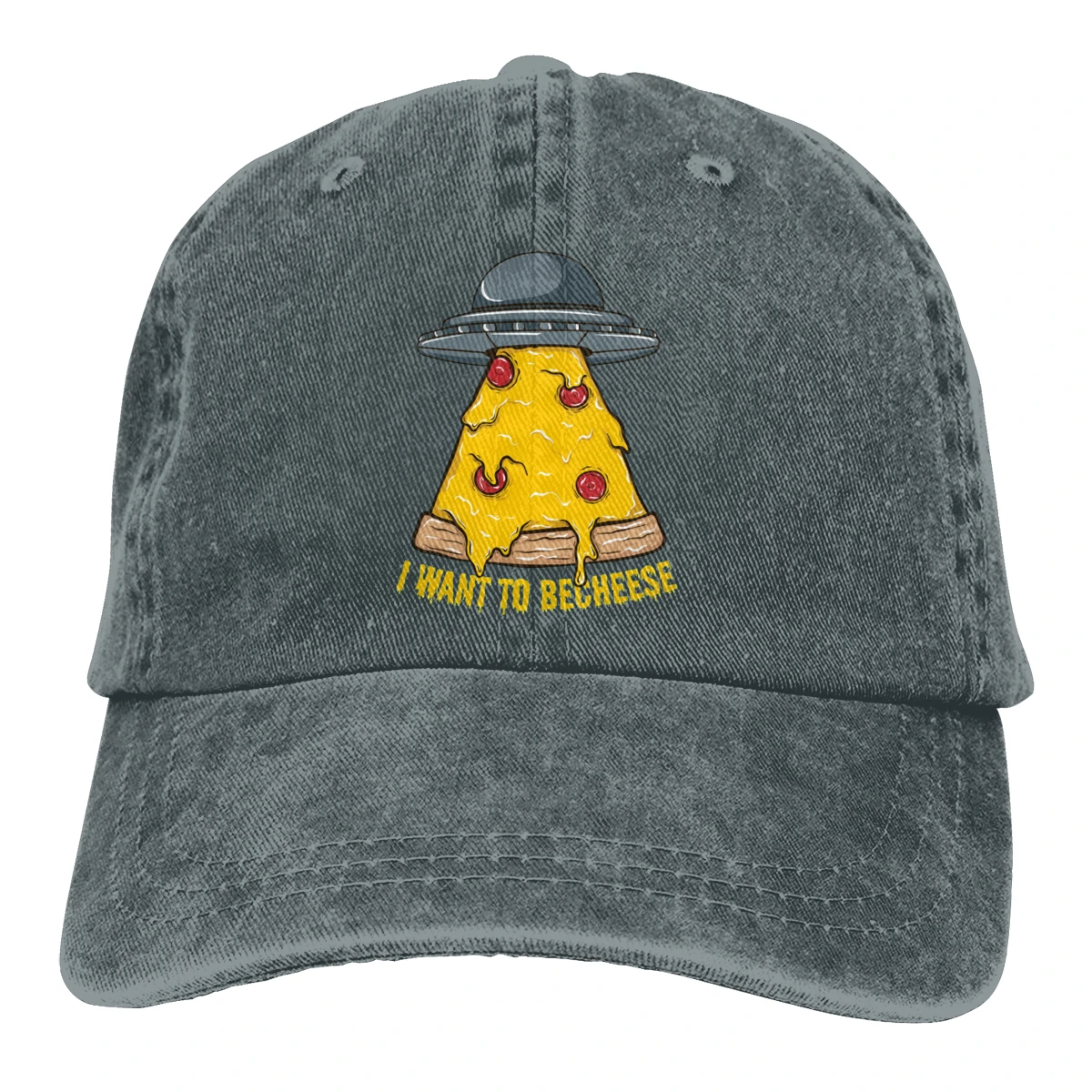 НЛО пицца Casquette натуральный унисекс Мужские Женские деним Strapback бейсболка Регулируемая Гольф папа шляпа