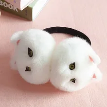 Зима-осень, теплые наушники из искусственного меха, милые кошачьи уши, ушные вкладыши из кроличьего меха, наушники для девушек, дамские плюшевые наушники для женщин-85