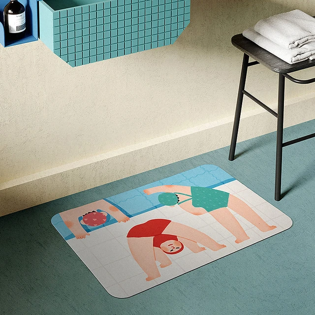 Ultra-thin Bathroom Mat Lovely Swimming Bathmat Felt Rug Carpet Area Rugs  Bath Room Kitchen Floor Mats Doormat Chic Home Decor - Rug - AliExpress