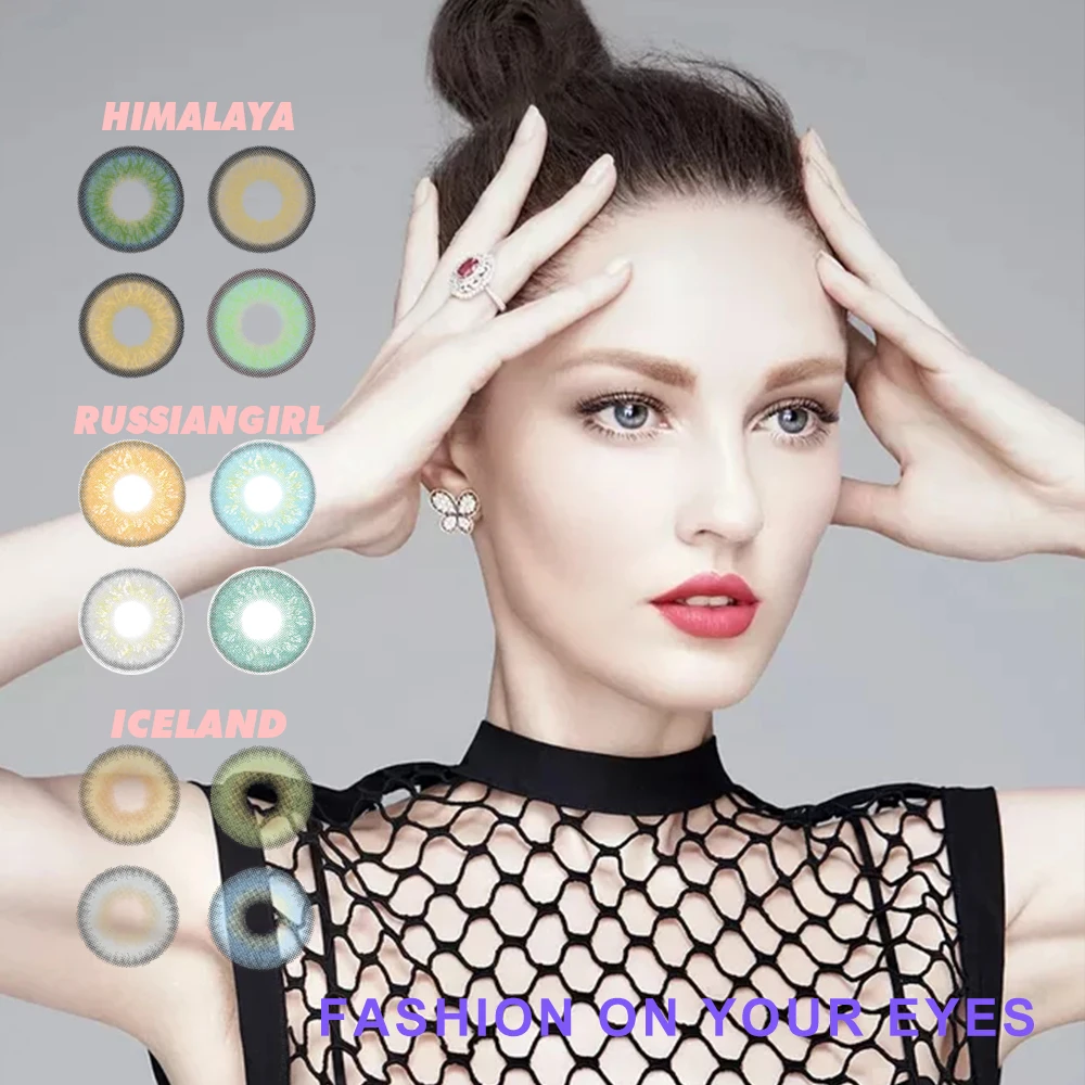 Fashion Green Colored Eye Contacts Lens Himala Iceland RussianGirl Seriess Color Contact lense