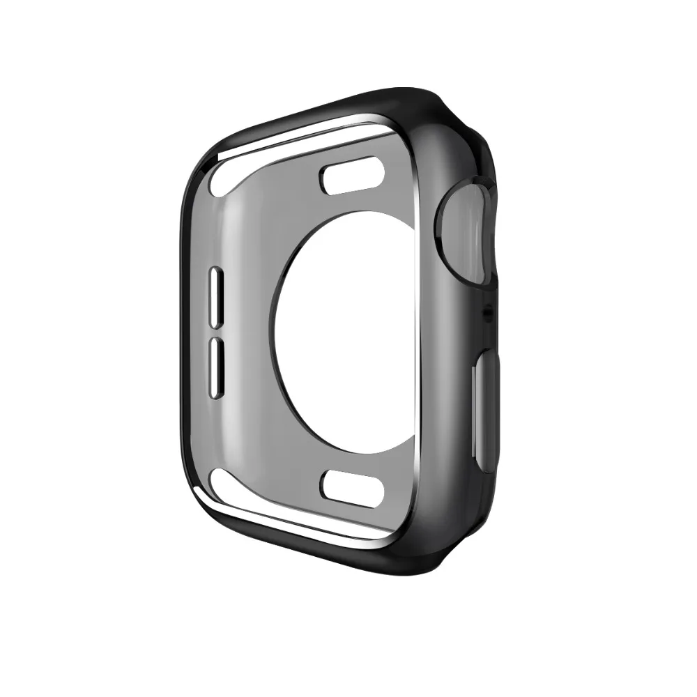 Чехол для Apple Watch 4, 5, 3, 2, 1, 40 мм, 44 мм, полуупаковка с гальваническим покрытием, TPU, шесть цветов, чехол s для iWatch Series 3, 2, 42 мм, 38 мм